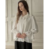 フレアスリーブフリルカッティングボウタイリボンブラウス | Re:EDIT | 詳細画像11