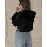 フレアスリーブフリルカッティングボウタイリボンブラウス | Re:EDIT | 詳細画像14