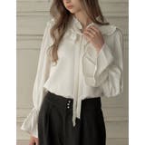 フレアスリーブフリルカッティングボウタイリボンブラウス | Re:EDIT | 詳細画像3