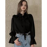 フレアスリーブフリルカッティングボウタイリボンブラウス | Re:EDIT | 詳細画像4