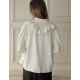 フレアスリーブフリルカッティングボウタイリボンブラウス | Re:EDIT | 詳細画像8