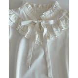 フレアスリーブフリルカッティングボウタイリボンブラウス | Re:EDIT | 詳細画像21