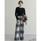 起毛ストレッチシャギーチェック柄ワイドパンツ | Re:EDIT | 詳細画像6 