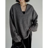 ラメ裏毛スウェット深Vネックプルオーバー | Re:EDIT | 詳細画像11