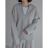 ラメ裏毛スウェット深Vネックプルオーバー | Re:EDIT | 詳細画像4