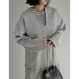 ラメ裏毛スウェット深Vネックプルオーバー | Re:EDIT | 詳細画像5