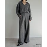 ラメ裏毛スウェット深Vネックプルオーバー | Re:EDIT | 詳細画像9