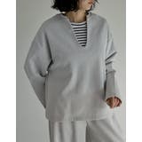 ラメ裏毛スウェット深Vネックプルオーバー | Re:EDIT | 詳細画像21