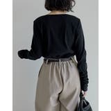 [乾燥機対応][汗じみ防止][UVカット]選べるネックデザインリブカットソー袖ギ… | Re:EDIT | 詳細画像34 