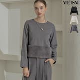 微起毛ツイル裾ファー切り替え長袖トップス | Re:EDIT | 詳細画像1