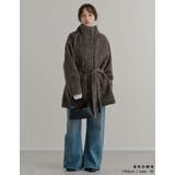 [低身長サイズ有]ミックスシャギースタンドカラーベルト付きコート | Re:EDIT | 詳細画像13 