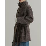 [低身長サイズ有]ミックスシャギースタンドカラーベルト付きコート | Re:EDIT | 詳細画像14 