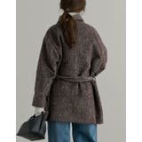 [低身長サイズ有]ミックスシャギースタンドカラーベルト付きコート | Re:EDIT | 詳細画像15 