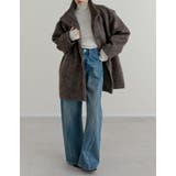 [低身長サイズ有]ミックスシャギースタンドカラーベルト付きコート | Re:EDIT | 詳細画像17 