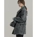 [低身長サイズ有]ミックスシャギースタンドカラーベルト付きコート | Re:EDIT | 詳細画像8 