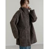 [低身長サイズ有]ミックスシャギースタンドカラーベルト付きコート | Re:EDIT | 詳細画像21 