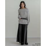 シワ加工サテン切り替えナロースカート | Re:EDIT | 詳細画像11 