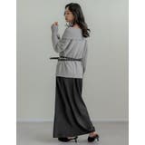 シワ加工サテン切り替えナロースカート | Re:EDIT | 詳細画像12 