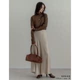 シワ加工サテン切り替えナロースカート | Re:EDIT | 詳細画像15 