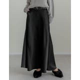 シワ加工サテン切り替えナロースカート | Re:EDIT | 詳細画像4 