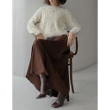 シワ加工サテン切り替えナロースカート | Re:EDIT | 詳細画像10 