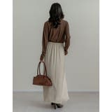 シワ加工サテン切り替えナロースカート | Re:EDIT | 詳細画像21 