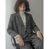 チャコールグレー(703) | 微起毛ストライプショートテーラードジャケット | Re:EDIT