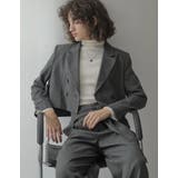 微起毛ストライプショートテーラードジャケット | Re:EDIT | 詳細画像4