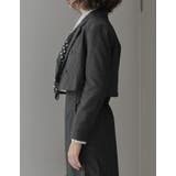 微起毛ストライプショートテーラードジャケット | Re:EDIT | 詳細画像8