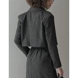 微起毛ストライプショートテーラードジャケット | Re:EDIT | 詳細画像9