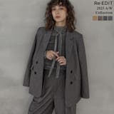 ミックスツイードorストライプダブルテーラードジャケット | Re:EDIT | 詳細画像1