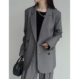 ミックスツイードorストライプダブルテーラードジャケット | Re:EDIT | 詳細画像23