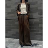 [低身長 高身長サイズ有]ミックスツイードorストライプダブルタックワイドパンツ | Re:EDIT | 詳細画像15 