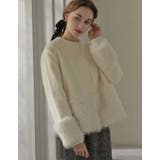 異素材切り替えファートリムノーカラーコート | Re:EDIT | 詳細画像4