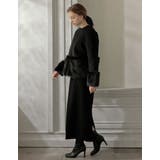 異素材切り替えファートリムノーカラーコート | Re:EDIT | 詳細画像8