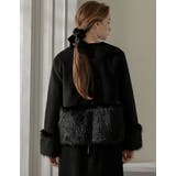 異素材切り替えファートリムノーカラーコート | Re:EDIT | 詳細画像9