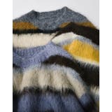 [2025 WINTER COLLECTION]シャギーニットマルチボーダーショ… | Re:EDIT | 詳細画像2 