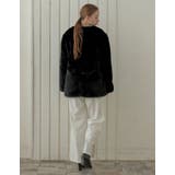 パッチワークボアファーノーカラーミドルコート | Re:EDIT | 詳細画像8