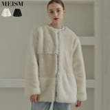 パッチワークボアファーノーカラーミドルコート | Re:EDIT | 詳細画像1