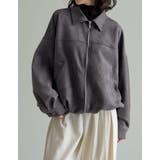 チャコールグレー(703) | フェイクスウェードジップブルゾン | Re:EDIT