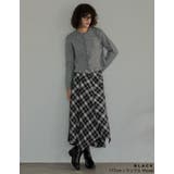 起毛チェック柄アシンメトリースカート | Re:EDIT | 詳細画像6 