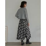 起毛チェック柄アシンメトリースカート | Re:EDIT | 詳細画像7 