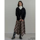 起毛チェック柄アシンメトリースカート | Re:EDIT | 詳細画像10 
