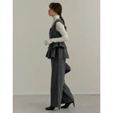 [公式サイト先行販売][洗濯機で洗える]圧縮ウールライクフロントジップペプラムベ… | Re:EDIT | 詳細画像13 