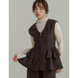 [公式サイト先行販売][洗濯機で洗える]圧縮ウールライクフロントジップペプラムベ… | Re:EDIT | 詳細画像21 