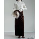 [低身長/高身長サイズ有]無地orドットベロアナロースカート | Re:EDIT | 詳細画像11 