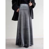 [低身長/高身長サイズ有]無地orドットベロアナロースカート | Re:EDIT | 詳細画像5 