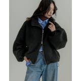 ブラック(501) | ボアドロスト付きダブルジップブルゾン | Re:EDIT