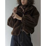 ブラウン(505) | ボアドロスト付きダブルジップブルゾン | Re:EDIT