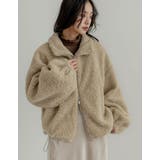 アイボリーベージュ(604) | ボアドロスト付きダブルジップブルゾン | Re:EDIT